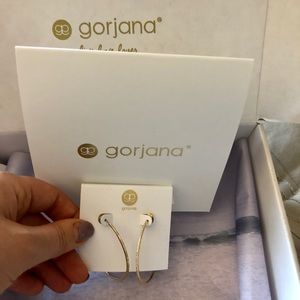 NWT Gorjana large gold shimmer hoops